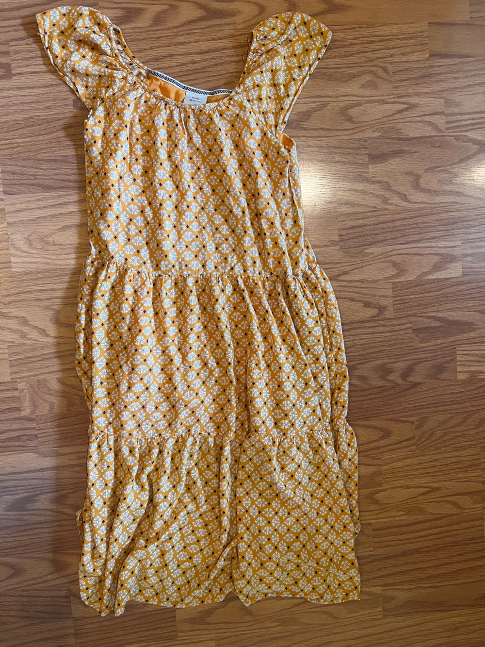 Knox Rose Mustard and White Geometric Midi Dress